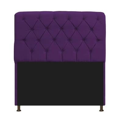 Cabeceira Estofada Lady 140 Cm Solteiro Com Capitonê Suede - Doce Sonho Móveis Roxo