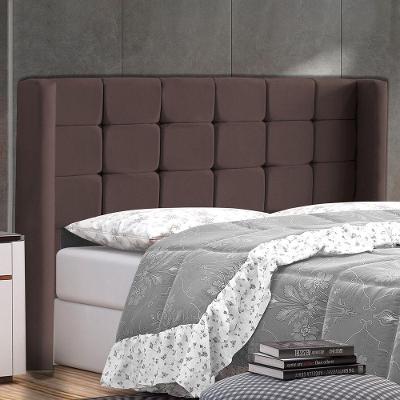 Cabeceira Cama Box Casal Queen Size Gioconda 160cm Com Frame Suede Marrom - Abmaza