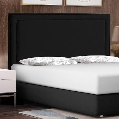 Cabeceira Cama Box Casal Queen Size Maísa 160cm Com Frame Suede Preto - Abmaza