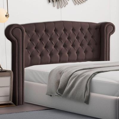 Cabeceira Cama Box Casal Queen Size Adelle 160cm Com Frame Suede Marrom - Abmaza