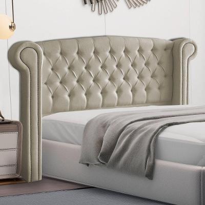 Cabeceira Cama Box Casal Adelle 140cm Com Frame Suede Bege - Abmaza