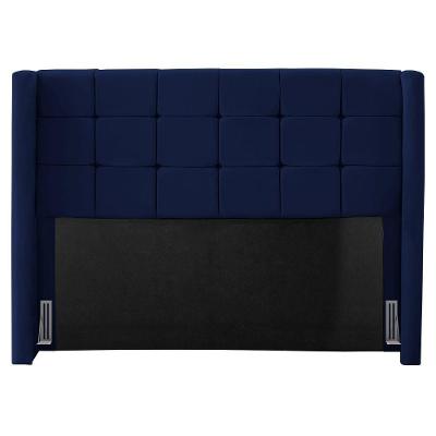 Cabeceira Cama Box Casal Queen Size Gioconda 160cm Com Frame Veludo Azul Escuro - Desk Design