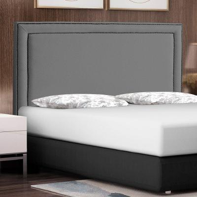 Cabeceira Cama Box Casal Queen Size Maísa 160cm Com Frame Suede Cinza - Abmaza