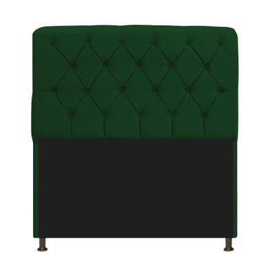 Cabeceira Estofada Lady 140 Cm Solteiro Com Capitonê Suede - Doce Sonho Móveis Verde