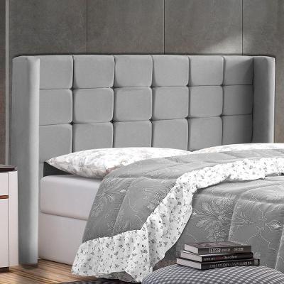 Cabeceira Cama Box Casal Queen Size Gioconda 160cm Com Frame Suede Cinza - Abmaza