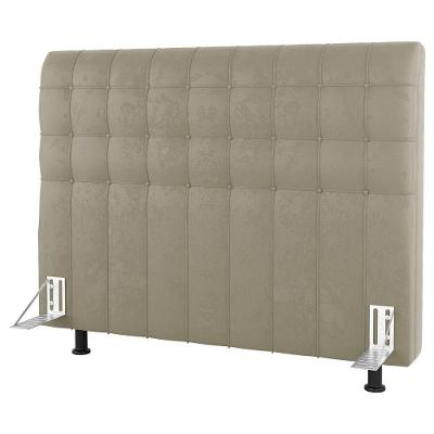 Cabeceira Cama Box Casal Dahlia 140Cm Com Frame Suede Bege - Desk Design