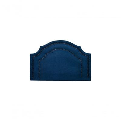 Cabeceira Solteiro Luxo 90x60 Suede Azul Tachas Fumê