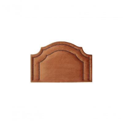 Cabeceira Solteiro Luxo 90x60 Veludo Terracota Tachas Fumê