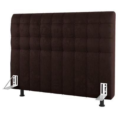 Cabeceira Cama Box Casal Queen Size Dahlia 160Cm Com Frame Sintético Marrom - Desk Design