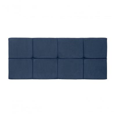 Painel Cabeceira Estofado Decorativo Para Cama Casal 1,40Cm Azul Marinho Smf Decor