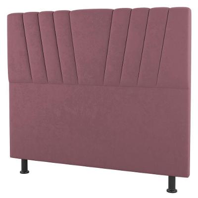 Cabeceira Cama Box Casal Queen Size Dublin 160cm Suede Rosê - Desk Design