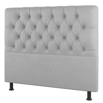 Cabeceira Cama Box Casal Queen Size Nice 160cm Suede Cinza Claro - Desk Design