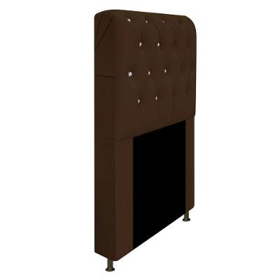 Cabeceira Solteiro Lady A05 C/ Strass 90 Cm Para Cama Box Corano - Amarena Móveis Cor Marrom