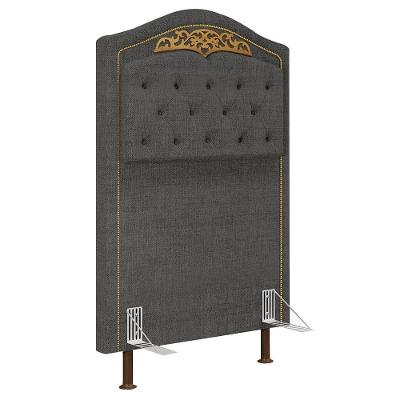 Cabeceira Cama Box Solteiro 90Cm Imperial J02 Linho Grafite