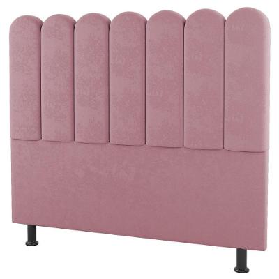 Cabeceira Cama Box Casal Queen Size Lana 160cm Suede Rosê - Desk Design