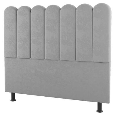 Cabeceira Cama Box Casal Lana 140cm Suede Cinza Claro - Desk Design