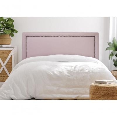 Cabeceira King Reta Luxo 193x60 Courino Rosa - Tachas Fumê