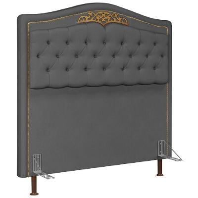 Cabeceira Cama Box Casal King 195Cm Imperial Veludo J02 Cinza