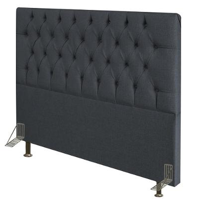 Cabeceira Cama Box Casal 160Cm Diamante Linho J02 Cinza Escuro