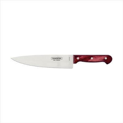 Faca Chef Inox 8 Polywood Vermelho Tramontina