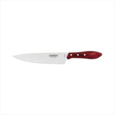 Faca Carne Inox 8 Polywood Vermelho Tramontina