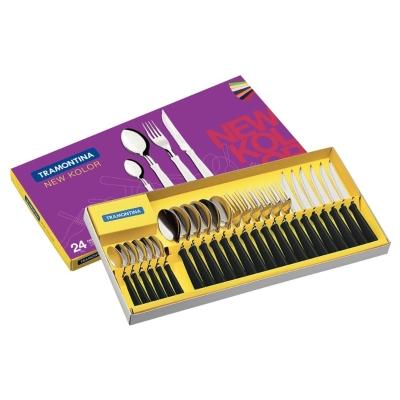 Faqueiro Tramontina New Kolor Inox Preto 24 Peças