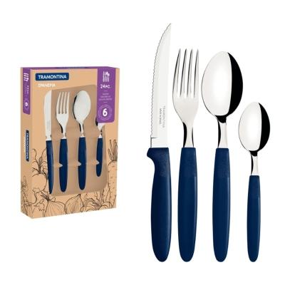 Faqueiro Tramontina Ipanema Inox Azul 24 Peças