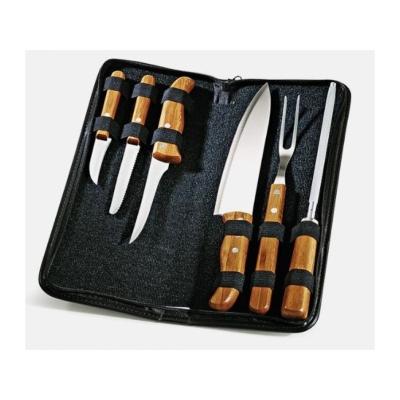 Conjunto de Facas Welf FrankFurt PB00203 Inox e Bambu 7 Peças Estojo com Zíper