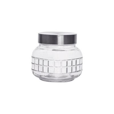 Pote Vidro Quadriculado 800Ml Hauskraft