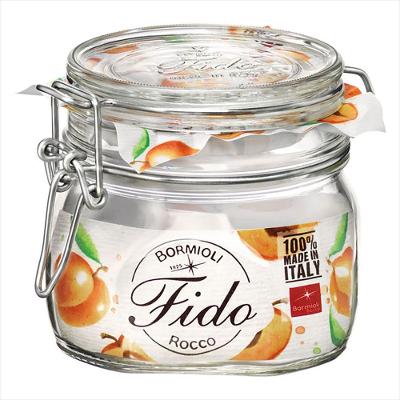 Pote Hermético de Vidro Transparente 500ml Bormioli Rocco Fido 10x11x11cm