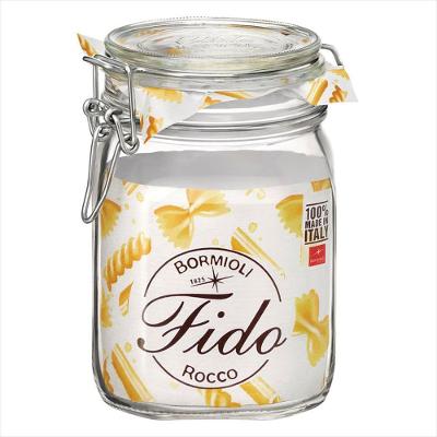 Pote Hermético Vidro Transparente 1 Litro Bormioli Rocco Fido 16x11x11cm