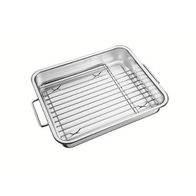 Assadeira Tramontina Service em  Inox com Grelha 34 x 28 cm 4,6 L
