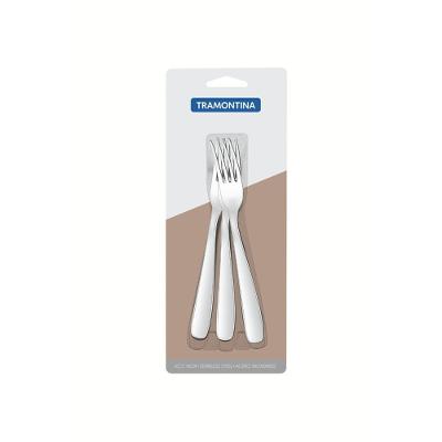 Jogo Garfo Sobremesa Aço Inox 3 Peças Liso Tramontina