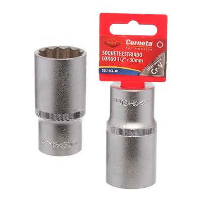Soquete Estriado Longo 1/2 30Mm Corneta