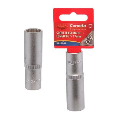 Soquete Estriado Longo 1/2 17Mm Corneta