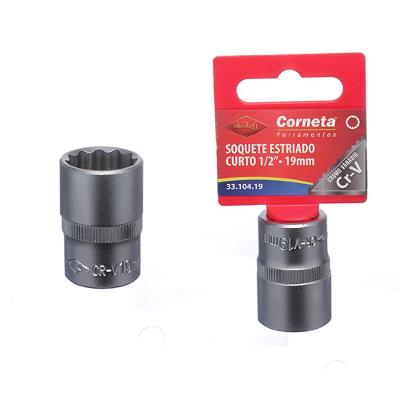 Soquete Estriado Curto 1/2 19Mm Corneta