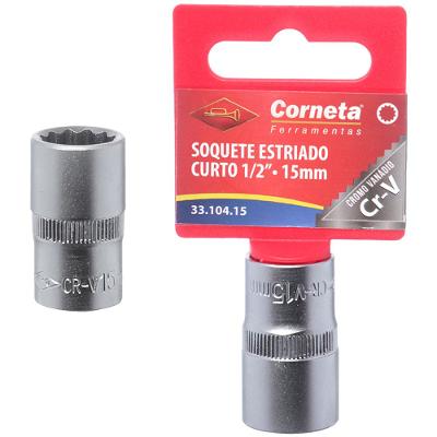 Soquete Estriado Curto 1/2 15Mm Corneta