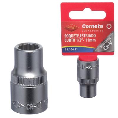 Soquete Estriado Curto 1/2 11Mm Corneta