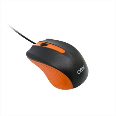Mouse com Fio 1000 DPI Oex MS100 - Laranja Preto