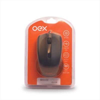 Mouse com Fio 1000 DPI Oex Ms100 - Preto