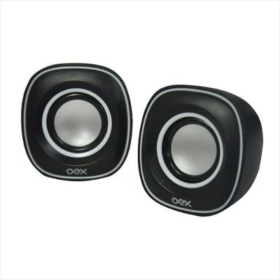 Caixa de Som para PC Oex Round SK100 - Preto e Branco