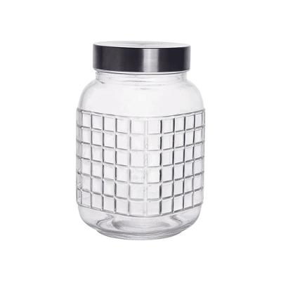 Pote Vidro Quadriculado 1,5L Hauskraft