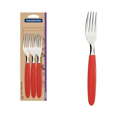 Conjunto Garfos Mesa Inox 3 Peças Ipanema Vermelho Tramontina