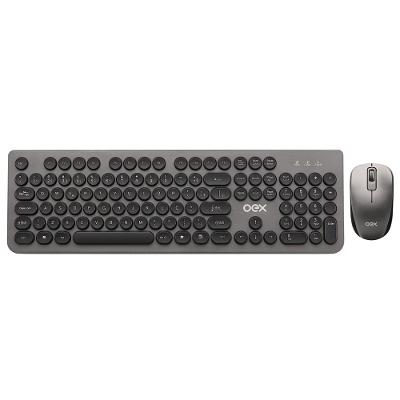 Combo Teclado E Mouse Sem Fio 1600 Dpi OEX Pop + Tm410 - Teclas Redondas