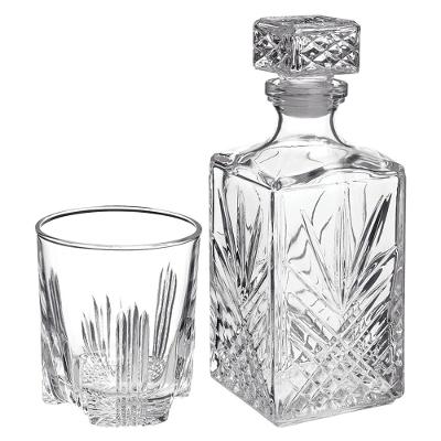 Garrafa/Copos Uísque Vidro Transparente 1L/285Ml Bormioli Rocco Selecta 7 Peças
