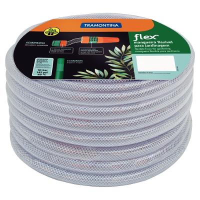 Mangueira Flex Tramontina Transparente PVC Engate Rosqueado e Esguicho 15m