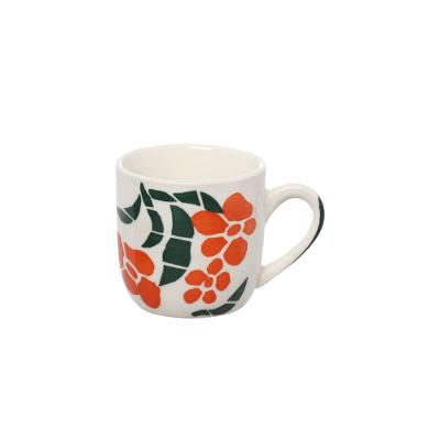 Xícara de Cerâmica para Café Flores 90 ml 6 Peças