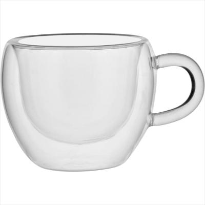 Xícara Café Parede 6 Peças Transparente 75ml Clear Borosilicato 6x9x7cm - NH