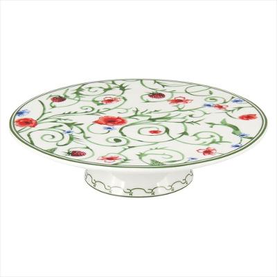Prato Bolo Bonechina com Pé Verde Home&Co Delicata 7x26x26cm