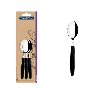 Conjunto Colher Cha Inox 3 Peças Ipanema Preto Tramontina